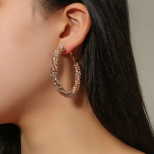 Wholesale Round Diamond Alloy Earrings