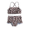 Wholesale Children's Leopard Two-piece Swimsuit Polyester Baby Clothes