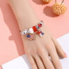 Wholesale American Flag Love Balloon Pendant Stainless Steel Beaded Bracelet