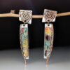 Wholesale Creative Retro Two-color Colored Glass Earrings