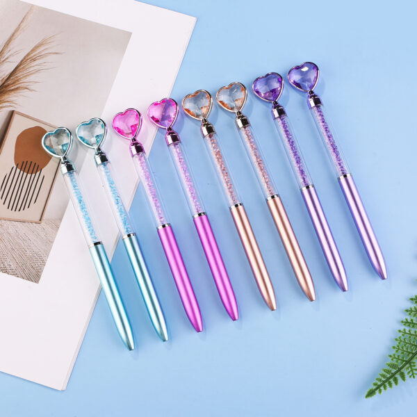 O1CN01YhBSZh1egFVtbdEjF_2208127063900-0-cib Wholesale Metal Rod Diamond Love Ball Pen Colored Crystal Flowing Sand Broken Diamond Pen