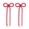 Wholesale Super Flash Claw Chain Bow Tassel Earrings