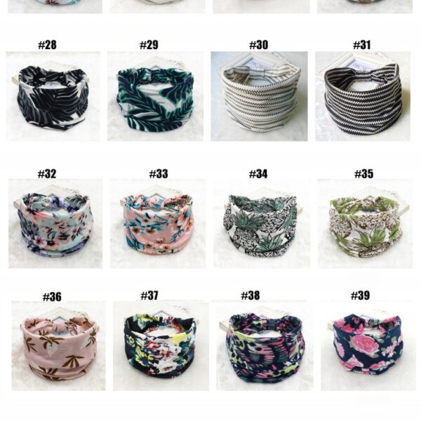 Wholesale Autumn and Winter Printed Hairband with Wide Ribbon Cotton Sports Yoga Hair Accessories