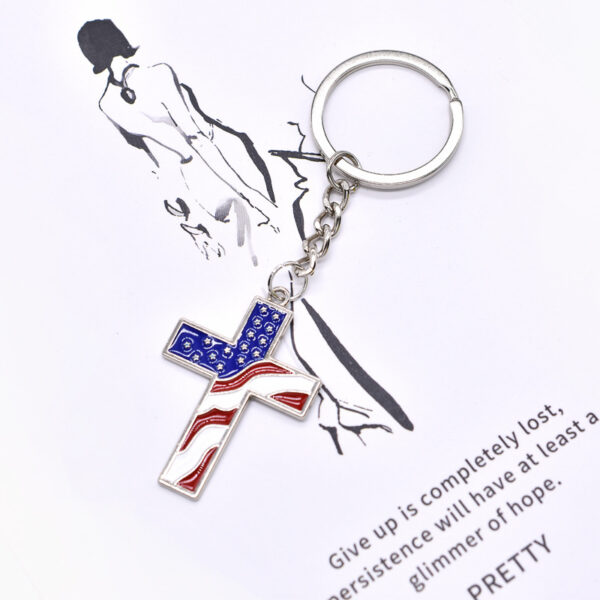 O1CN01YlHdUI1bRdzYszOrL_1859583462-0-cib Wholesale American Flag Cross Zinc Alloy Keychain