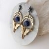 Wholesale Vintage Octagram Lapis Alloy Earrings