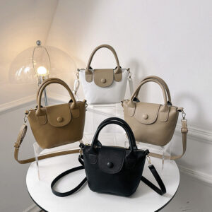 Wholesale Fashion Retro Handheld Solid Color Bucket Bag