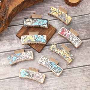 O1CN01YmG1IL1ftMVrU748I__3172764064-0-cib Wholesale Western Style Cactus Sunflower Leather Hair Clips