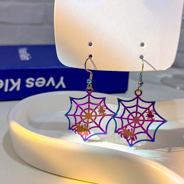 Wholesale Halloween Colorful Gradient Plating Color Matching Stainless Steel Earrings