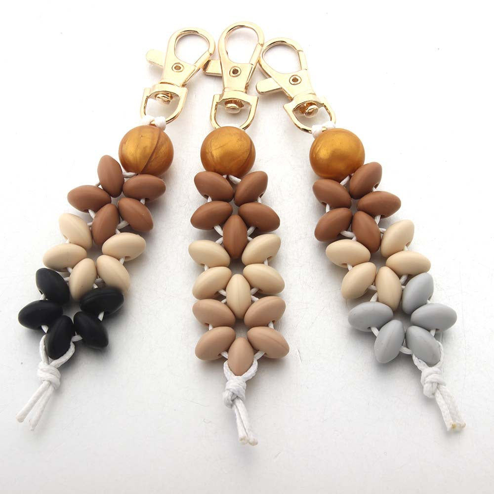 Wholesale Floral Silicone Bead Keychain