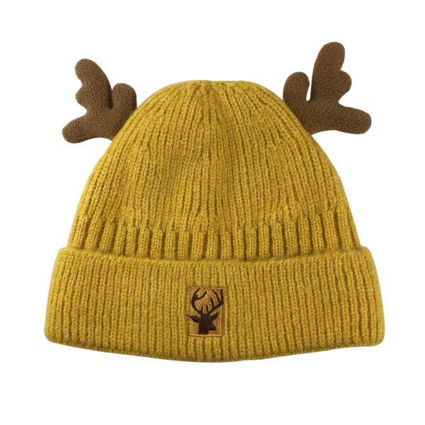 Wholesale Christmas Hat Winter Plush Warm Knitted Hat Cute Antler Beanie