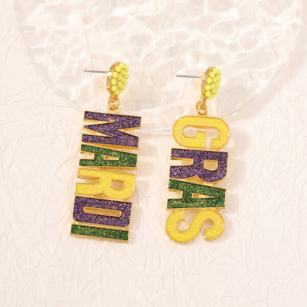 Wholesale Carnival Zinc Alloy  Mardi Gras Earrings
