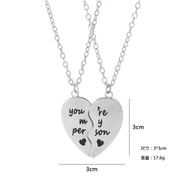 O1CN01YpDwB723pHdqqfL6U_3260737304-0-cib Wholesale Good Friends Two People Splicing Hamburger Love Alloy Necklace