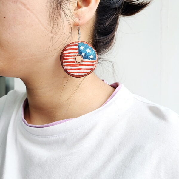Wholesale Independence Day Flag Butterfly Acrylic Earrings