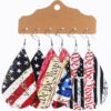 Wholesale Independence Day Theme Leather Set Water Drop Earrings