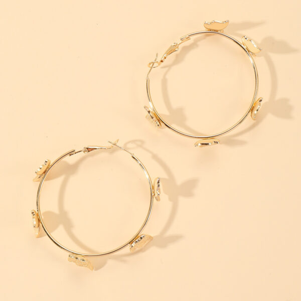 O1CN01YrMvdo1cvhbznYhRI_1762823663-0-cib Wholesale Alloy Frosted Butterfly Large Earrings