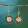O1CN01YrRTsd1WVhQzrnND6_3379762794-0-cib Wholesale Color Separation Double Layer Sunflower Pattern Earrings
