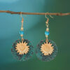 O1CN01YrRTsd1WVhQzrnND6__3379762794-0-cib Wholesale Color Separation Double Layer Sunflower Pattern Earrings