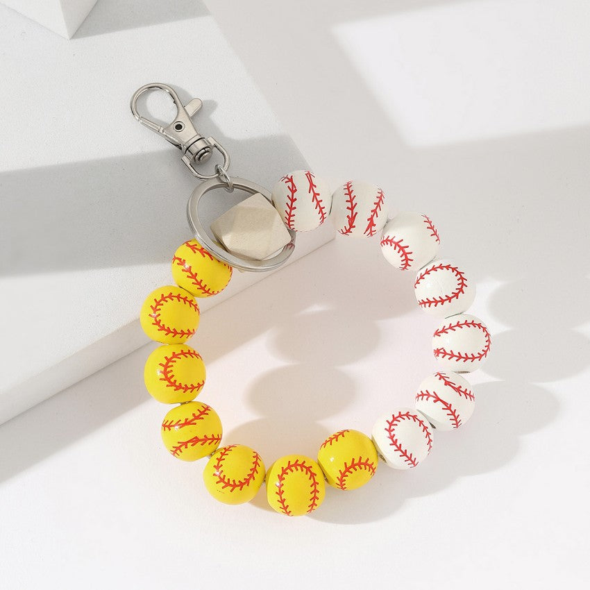Wholesale Wooden Ball Game Wrist Keychain