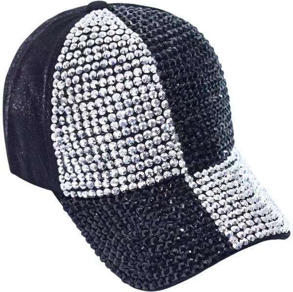 O1CN01YuEsXL2CZ6FmPvWos_2215078058487-0-cib Wholesale Cotton Two-color Patchwork Diamond Studded Baseball Caps