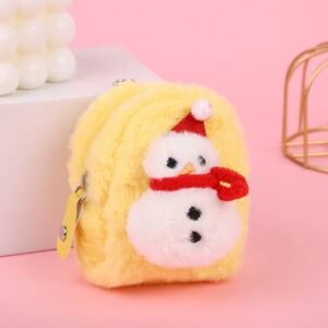 Plush key case-Snowman yellow