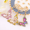 Wholesale Colorful Diamond Hollow Butterfly Metal Keychain