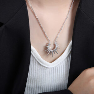 P1544-steel color necklace -43+5cm