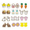 Wholesale Jewelry Easter Bunny Carrot Wooden Earrings