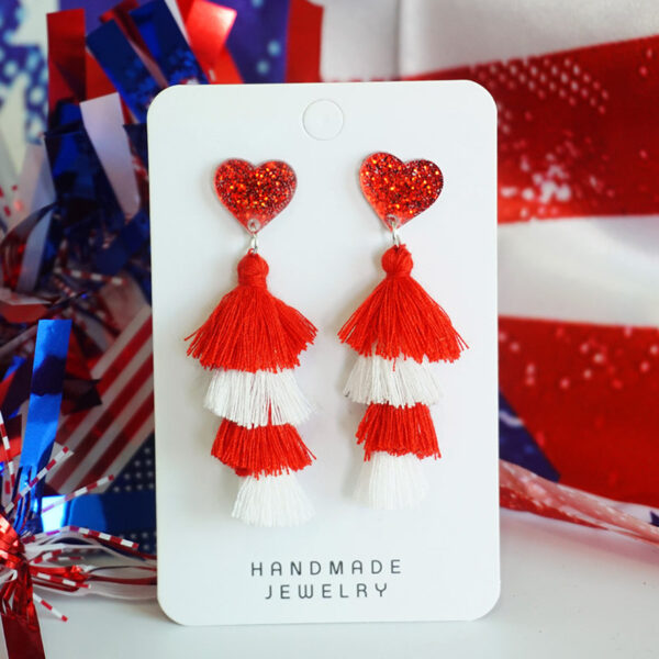 O1CN01YzP9mB1v6O2y8qncQ_2208452356123-0-cib Wholesale Independence Day Festive Atmosphere Tassel Love Sports Cheerleading Earrings