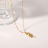 O1CN01Z10cCT1CrPvUqZXmE_2215527580134-0-cib Wholesale 18K Gold-plated Three-dimensional Rose Niche Clavicle Chain Stainless Steel Necklaces