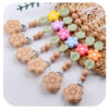 Wholesale Baby Products Flower Soothing Silicone Flower Silicone Beads Pacifier Chain