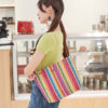 Wholesale Rainbow Multi Color Woven Grass Woven Tote Bag