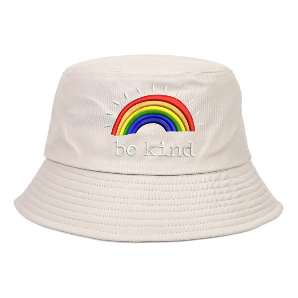 Wholesale be kind Rainbow Embroidery Cotton Fisherman Hat