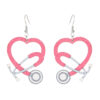 Wholesale Color Stethoscope Shaped Wooden Heart Earrings