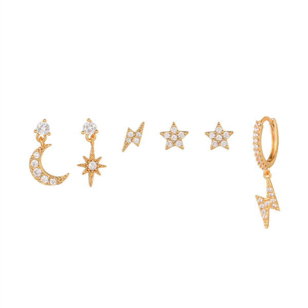 O1CN01Z5KeTZ2AcBfMBsinH_2208092768223-0-cib Wholesale Stars Sun Lightning Zircon Earrings