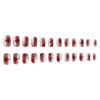 Wholesale Red Smudge Short Square Blush Silver Graffiti Scratch Nail Stickers