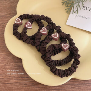 Deep Cafe Love Hair Ring 5 Pack