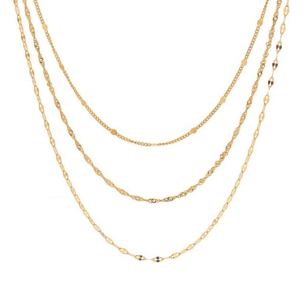 O1CN01Z7rZIZ1qQ0uNtDpow_3379555489-0-cib Wholesale Three Layers of Different Chain Stacking Necklace Clavicle Chain