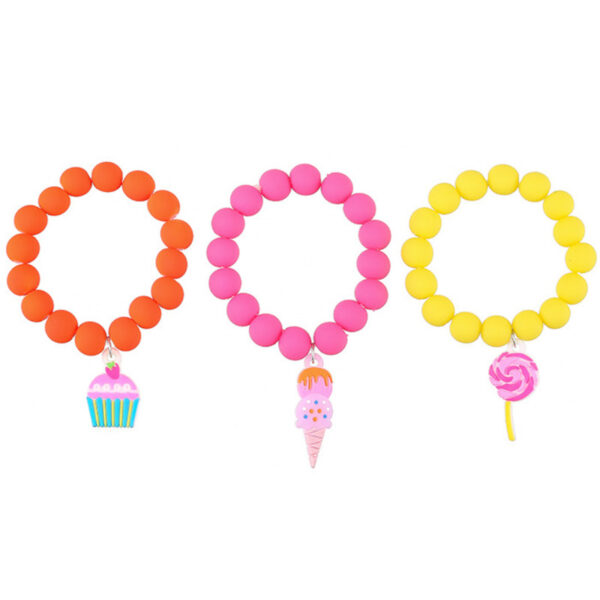 Wholesale Macaron PVC Beads Bracelet Set of Three