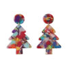 Wholesale Colorful Christmas Tree Acetate Sheet Earrings