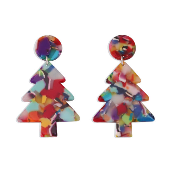 Wholesale Colorful Christmas Tree Acetate Sheet Earrings