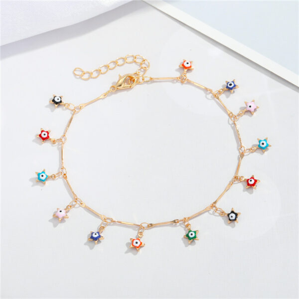 Wholesale Color Irregular Shape Peach Heart Round Drop Shape Alloy Anklets