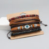 Wholesale Leather Braided Eyes Boho Bracelet