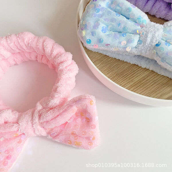 Wholesale Fabric Sequin Bow Hair Hoop