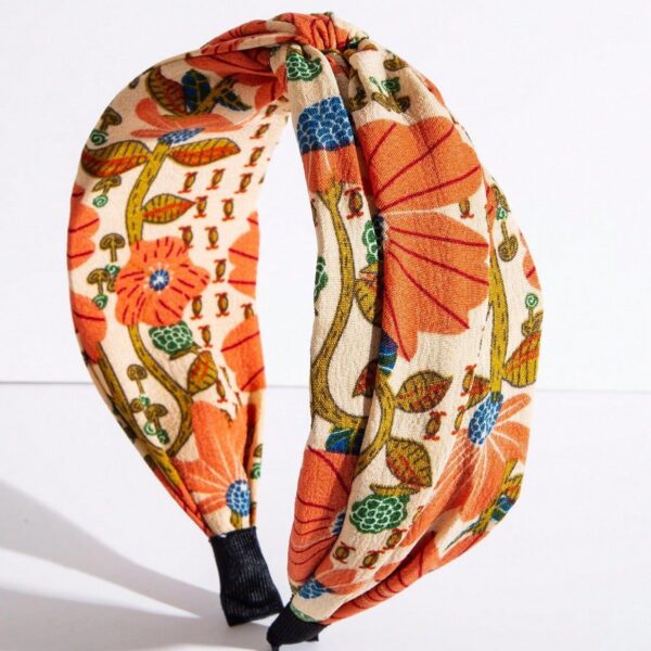 Wholesale Wide Border Printed Fabric Twist Headband