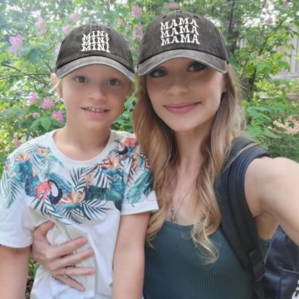 Wholesale Cotton Parent-child Three-row Letter MAMA MINI Baseball Cap