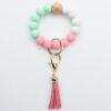 Wholesale Colorful Silicone Beaded Wrist Keychain