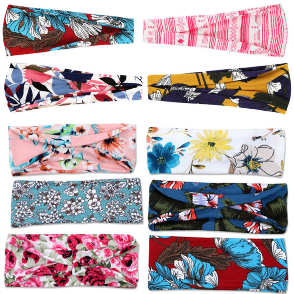 Wholesale Wide Bandana Sports Print Fabric Headband