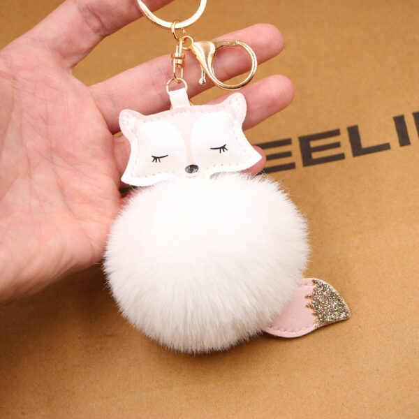 Wholesale Fox Pu Leather Plush Bag Keychain