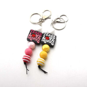 Wholesale Cartoon Silicone Beads Acrylic Beads Teacher Keychain