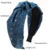 Wholesale Denim Fabric Creative Polka Dot Wide Edge Knotted Headband